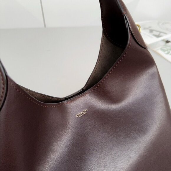 Coach Brooklyn 28 Large Maple Brown Leather Shoulder Bag New - Picture 6 of 9